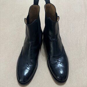 MENS BLACK WALL & WATER LEATHER CHELSEA BOOTS SIZE 12M